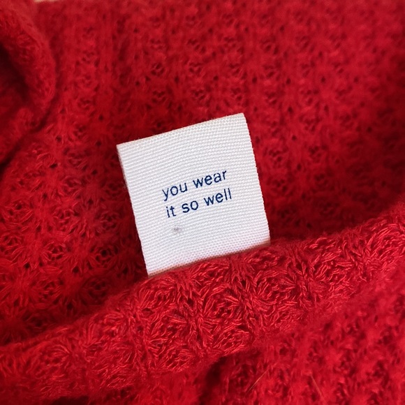 EUC! OLD NAVY L/S OVERSIZED WARM THERMAL CROP SHIRT Red Lightweight Sweater XXL - Picture 5 of 10